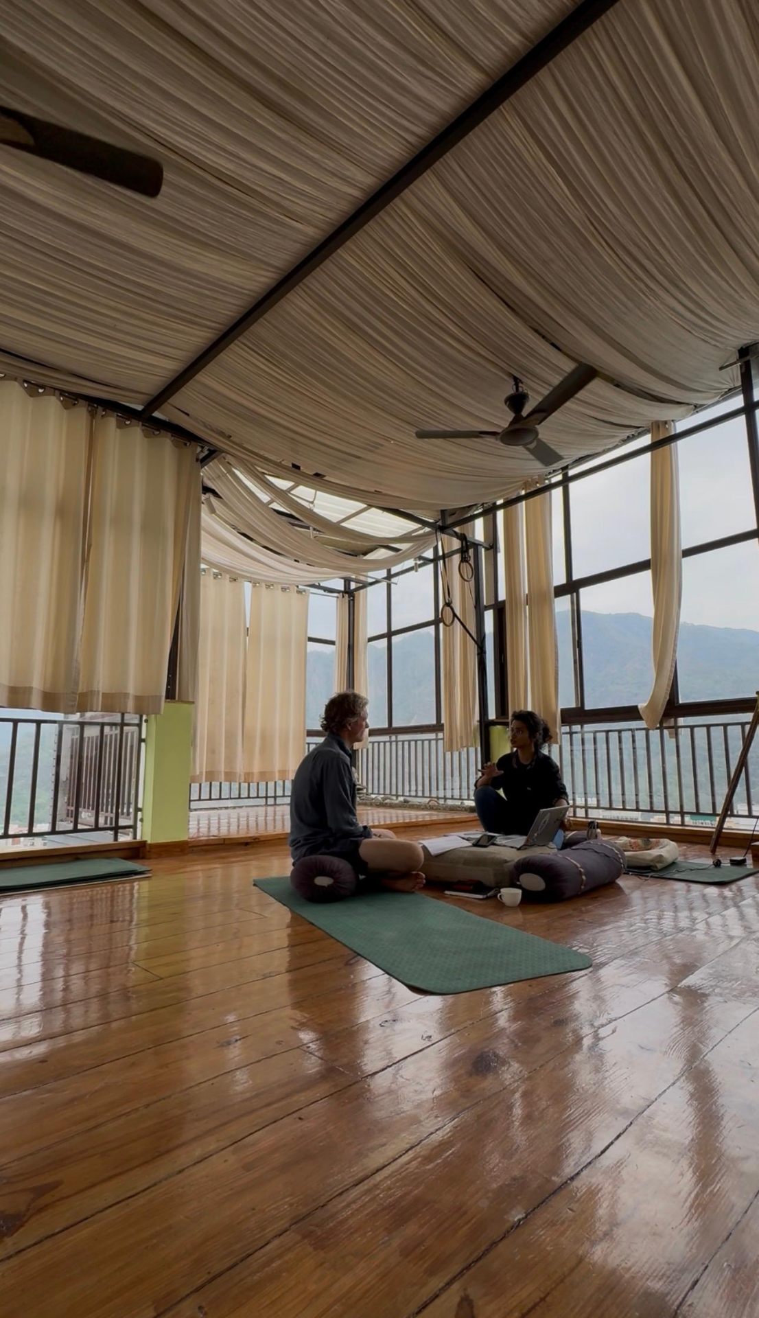 One-on-one session in the rooftop shala